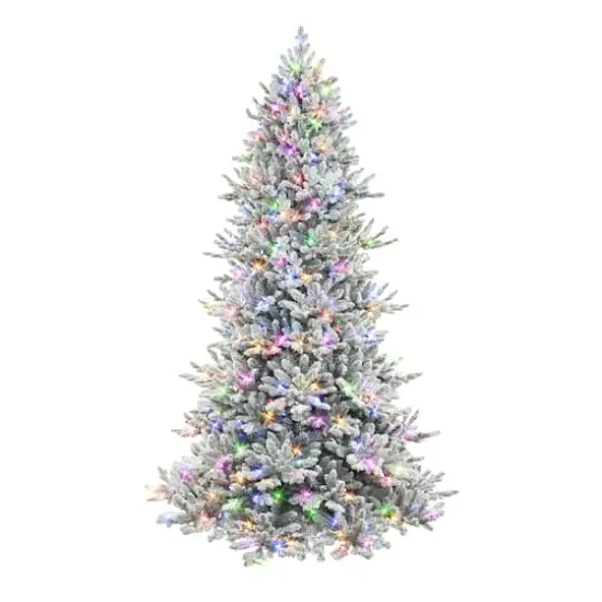 7.5ft. Pre-Lit Flocked Royal Majestic Artificial Christmas Tree, Multicolored Lights {3}