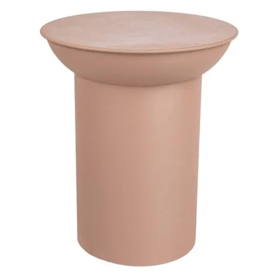 Hello Honey&reg; 19" Modern Textured Metal Side Table Blush Pink {1}