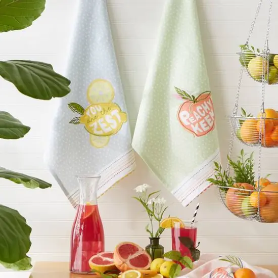 Assorted Summer Fruit Embellished Dishtowel (Set of 3) {5}