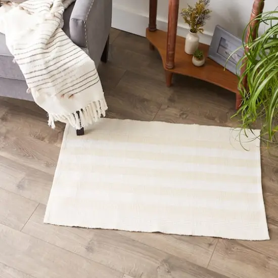 DII&reg; Cabana Stripe Handwoven Recycled Yarn Rug, 2ft. x 3ft. Natural {6}
