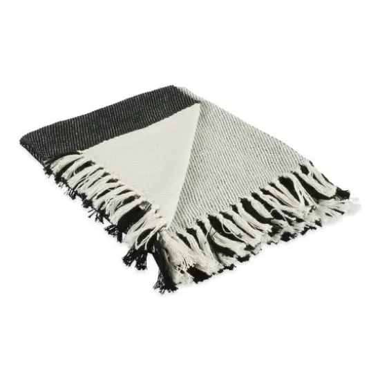 DII&reg; Black Four Square Woven Throw {1}