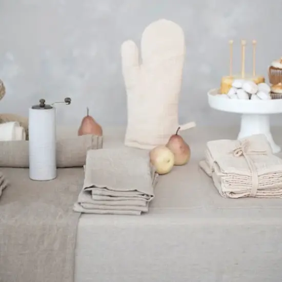 Hello Honey&reg; 18" Square Stonewashed Linen Dinner Napkins, 4ct. Ivory {4}