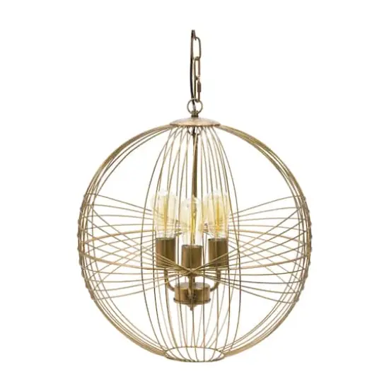 20" Intricate Metal Sphere Hanging Lamp {1}
