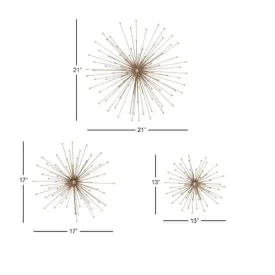 Gold Metal Modern Wall D&eacute;cor Set {5}