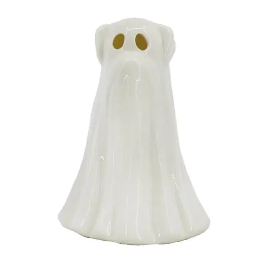 6.75" White Ghost Dog Pre-Lit Ceramic Tabletop D&eacute;cor by Ashland&reg; {1}