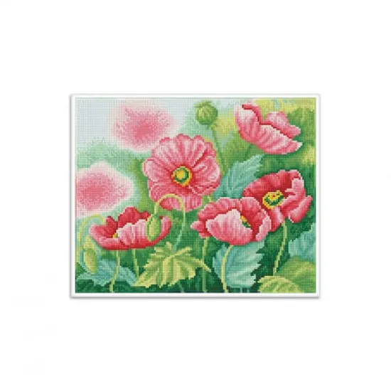 Diamond Dotz&reg; Intermediate Watercolor Poppies Pre-Framed Diamond Painting Kit {5}