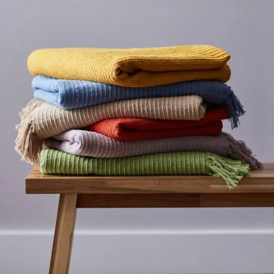 DII&reg; Antique Green Solid Ribbed Throw {6}