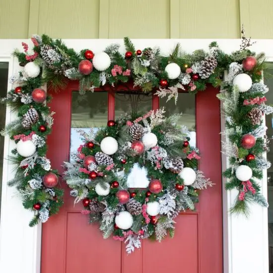 Village Lighting 9ft. Pre-Lit LED Frosted Wonderland Garland {4}