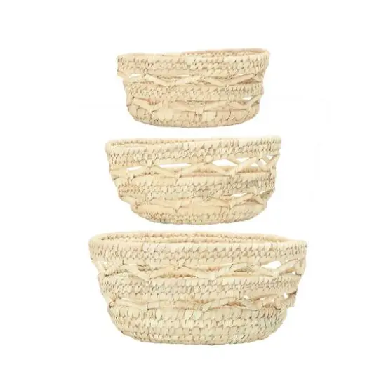 Hello Honey&reg; Natural Handwoven Grass Basket Set {4}