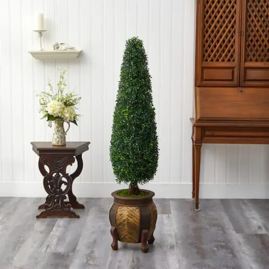 5ft. Boxwood Topiary in Decorative Planter {4}