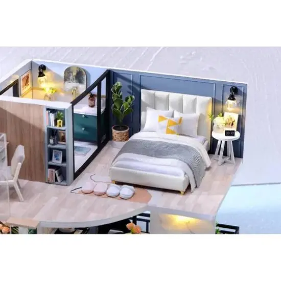 Wizardi Miniature Roombox: House on the Riviera Dollhouse Kit {5}
