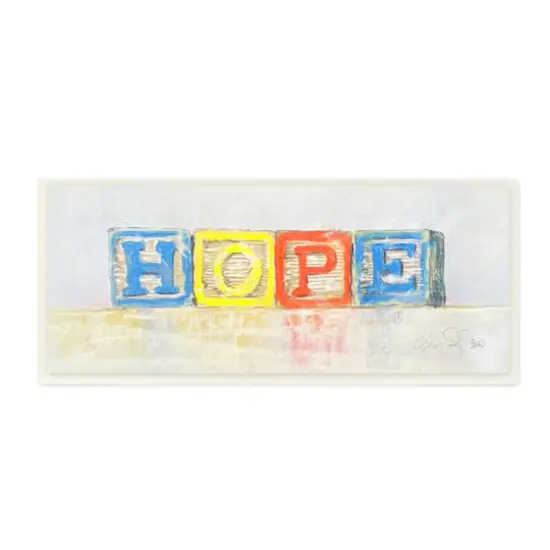 Stupell Industries Hope Typography Vintage Kids' Building Block Arrangement,7" x 17" {1}