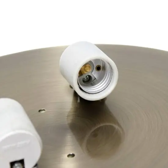 Lalia Home 12" Antique Brass Glam 2-Light Round Flush Mount {8}