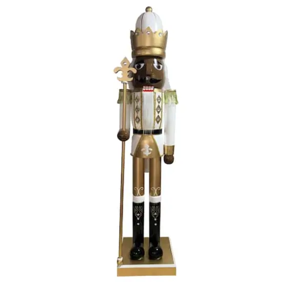 Santa's Workshop 5ft. Black Ivory & Gold King Nutcracker {1}