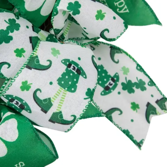 Shamrocks and Ribbons St. Patrick's Day Wreath 24" Unlit {7}