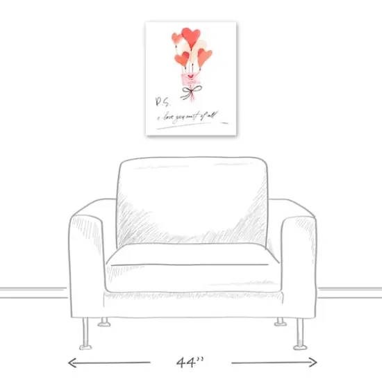 Valentines Balloons 16" x 20" Canvas Wall Art {6}
