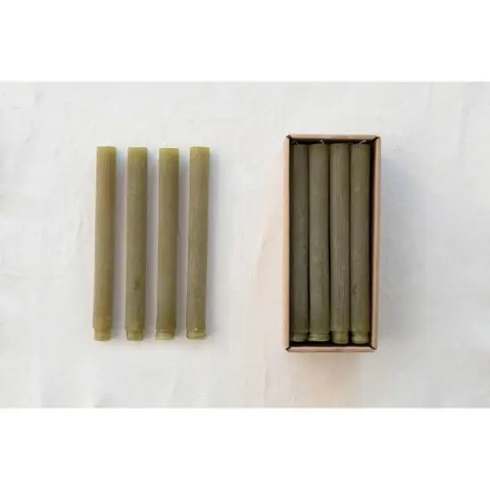 Hello Honey® Unscented Pleated Taper Candles in Box, 12ct. Olive {3}