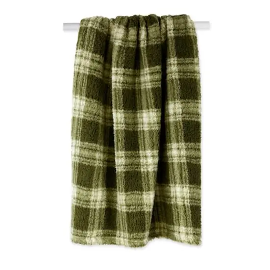 DII&reg; Sage Farmhouse Plush Plaid Throw {4}