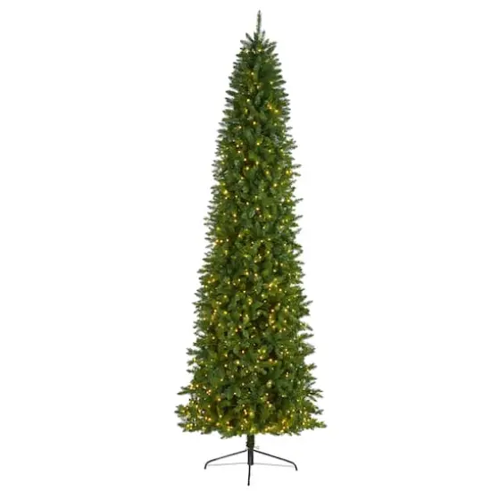 10ft. Pre-Lit Green Mountain Pine Artificial Christmas Tree, Clear LED Lights {1}
