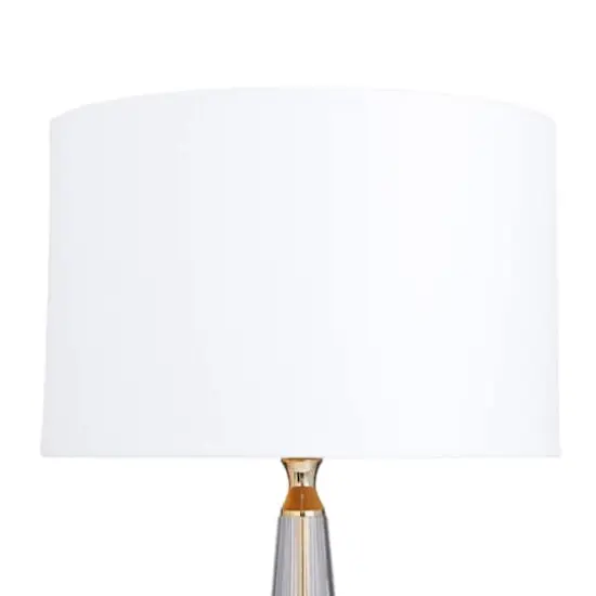 White Linen Traditional Buffet Lamp, 27" x 14" x 14" {6}
