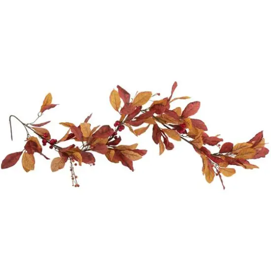 5ft. Berries with Orange & Red Leaves Artificial Fall Harvest Garland {1}
