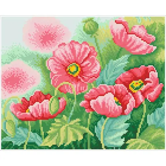 Diamond Dotz&reg; Intermediate Watercolor Poppies Pre-Framed Diamond Painting Kit {3}