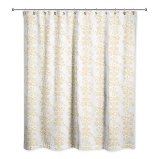 Floral Crest Shower Curtain Yellow {1}