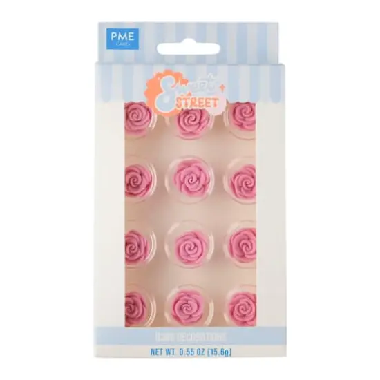 PME Cake Sweet Street&reg; Rose Icing Decorations, 12ct. Pink {1}