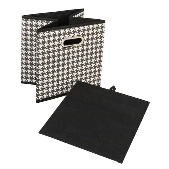 Household Essentials Square Storage Bin Houndstooth {3}