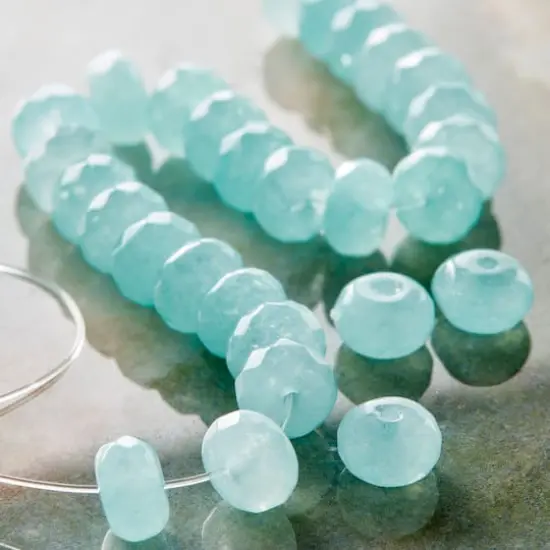 Aqua Dyed Quartz Faceted Rondelle Beads, 8mm by Bead Landing™ {3}