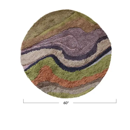 Hello Honey&reg; 5ft. Abstract Round Wool & Cotton Tufted Rug {4}