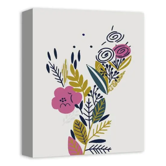 Funky Multi-Color Floral II 11" x 14" Canvas Wall Art {3}