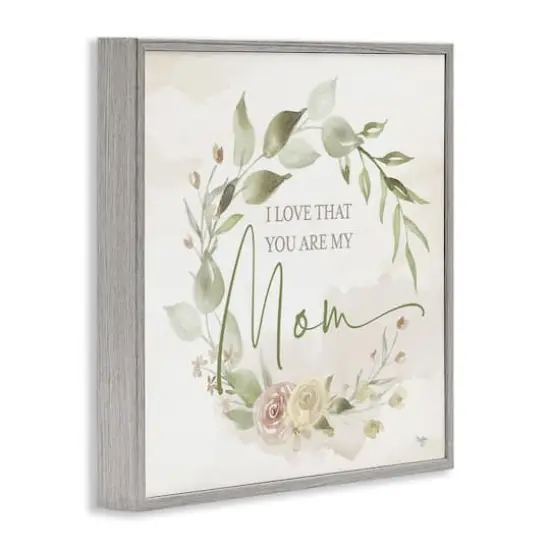 Stupell Industries Mother's Day Rose Wreath Framed Giclee Art Gray {4}