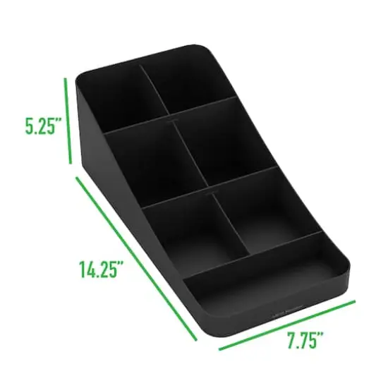 Mind Reader Black 7 Compartment Coffee and Condiment Storage Organizer {4}