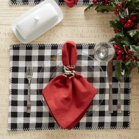 DII&reg; Buffalo Check with Embroidery Placemat Set, 6ct. {4}
