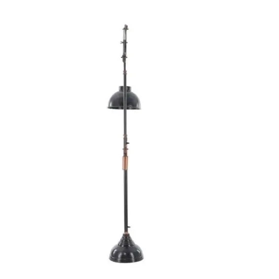 79" Black Metal Industrial Floor Lamp {5}