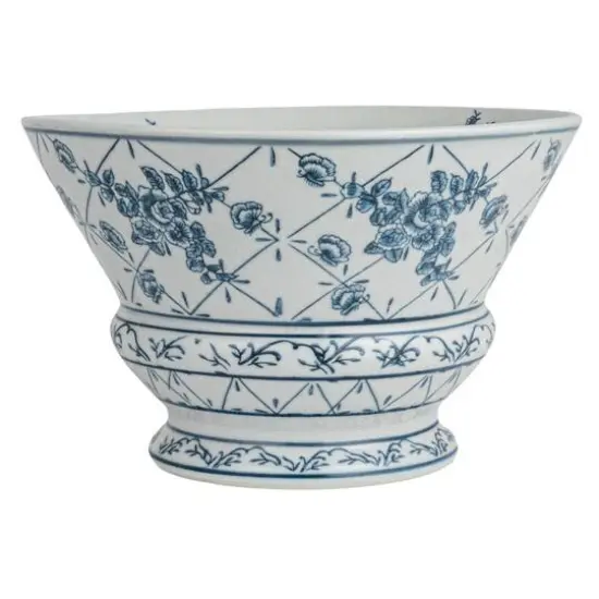 Hello Honey® 10" Blue & White Round Blossom Porcelain Bowl {5}