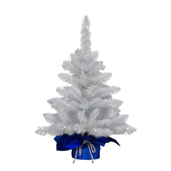 2 ft. Pre-Lit Table Top Artificial Christmas Tree In Blue Sac {1}