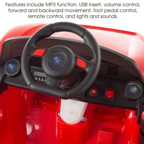 Toy Time Red Battery Powered Ride-On Sports Car {7}