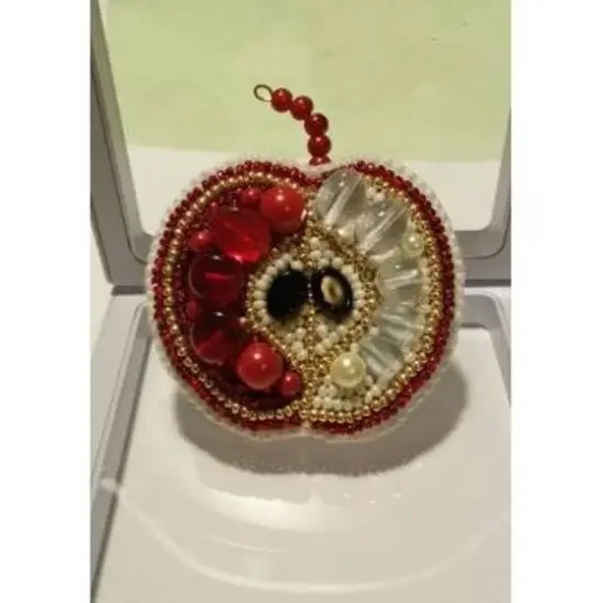 Crystal Art Beadwork Kit For Creating Brooch Red Apple {4}