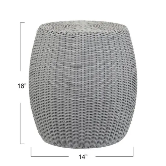 Household Essentials 18" Woven Storage End Table Gray {4}