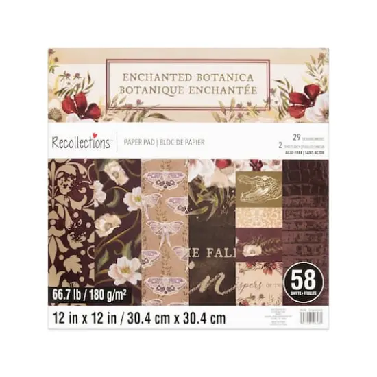 12" x 12" Enchanted Botanica Paper Pad by Recollections&trade;, 58 Sheets {1}