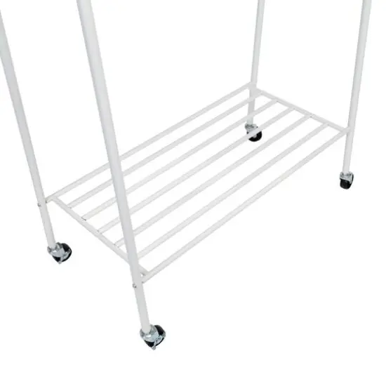 Honey Can Do White Garment Rack With Shoe Shelf {4}