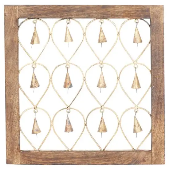 16" Brown Mango Wood Farmhouse Wall Decor, 2ct. {3}