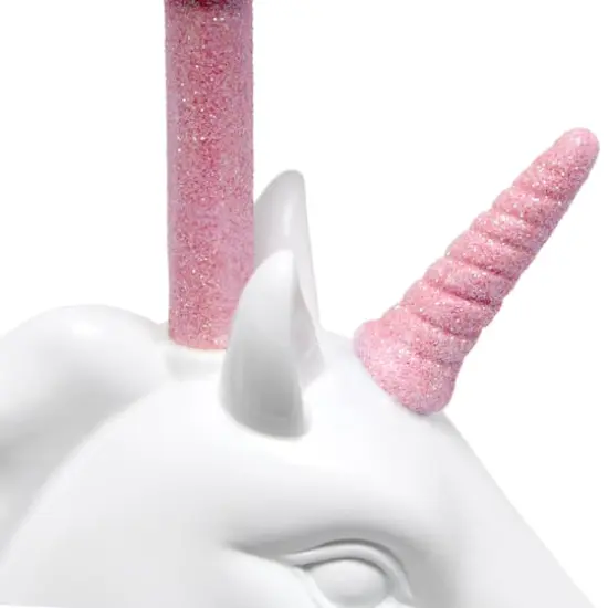 Simple Designs 15.5" Unicorn Table Lamp White/Pink Glitter {9}