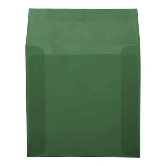 JAM Paper 8.5" x 8.5" Translucent Vellum Invitation Envelopes, 25ct. Racing Green {4}