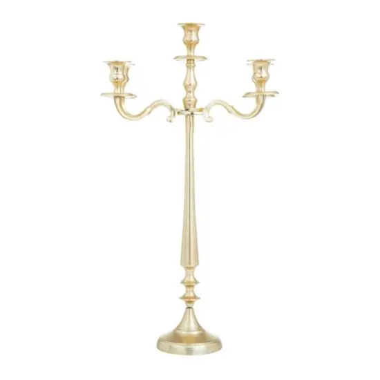 Gold Aluminum Traditional Candelabra, 24" x 13" x 13" {8}