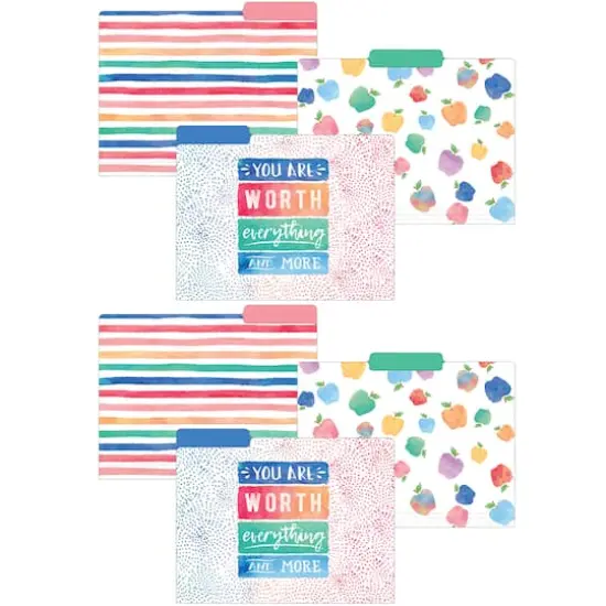 Teacher Created Resources Watercolor File Folders, 2 Packs of 12 {1}