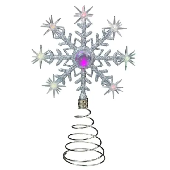 11" LED Lighted Coloring Changing Twinkling Snowflake Christmas Tree Topper {1}