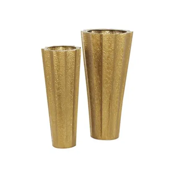 Gold Textured Floor Vase Set {9}